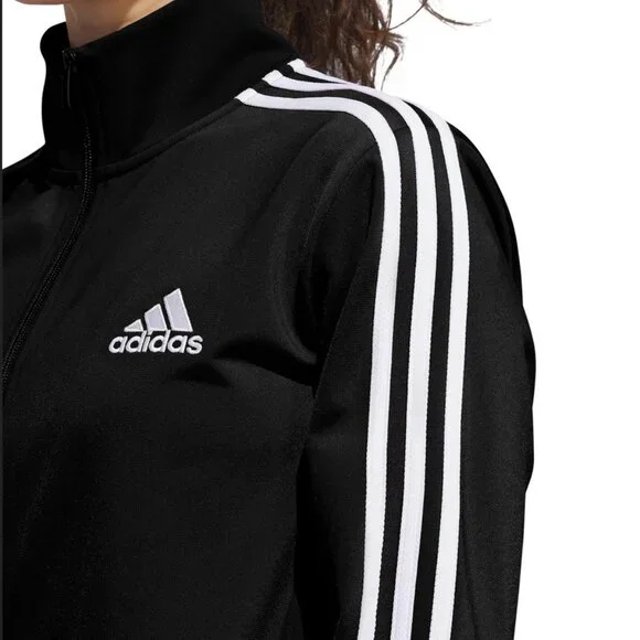 adidas Women's 3-Stripes 2pc Set Tracksuit Black Activewear Size S New - Picture 4 of 8